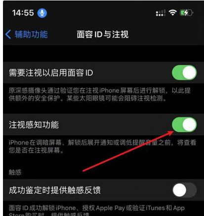 岳麓苹果14维修网点分享iPhone14注视感知功能有什么用 